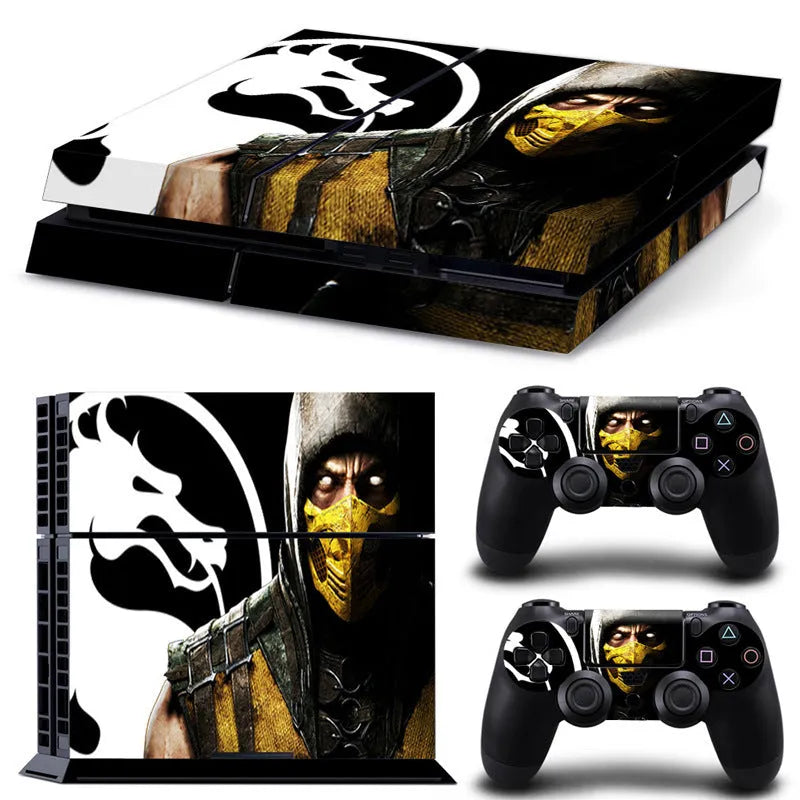 Thin 0.001mm PVC protective film skin with HD print for Sony PS4 console.