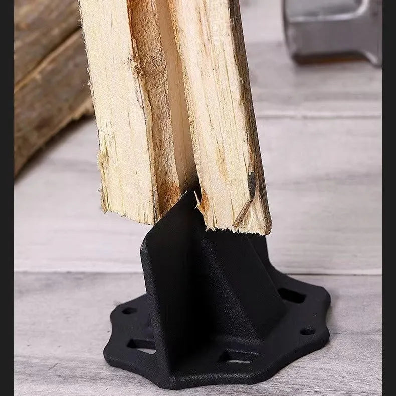 Small square cast iron wood splitter tool for household firewood preparation