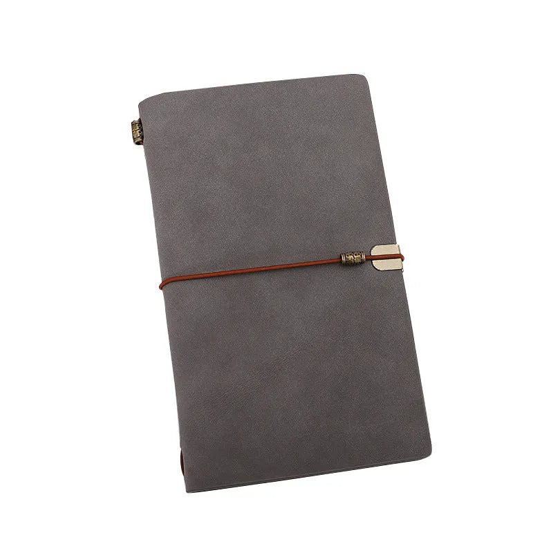 A6 cowhide rope diary notebook with wireless binding in grey, pink or red colour