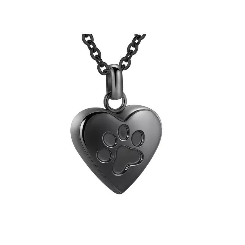 Openable heart-shaped titanium steel cinerary casket necklace on a chain.