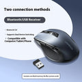 Wireless Bluetooth dual-mode mute laptop mouse with flashlight, black colour, side silicone finger rest