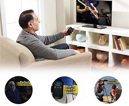 Personal voice enhancer hearing aid booster device with digital display in brilliant colour