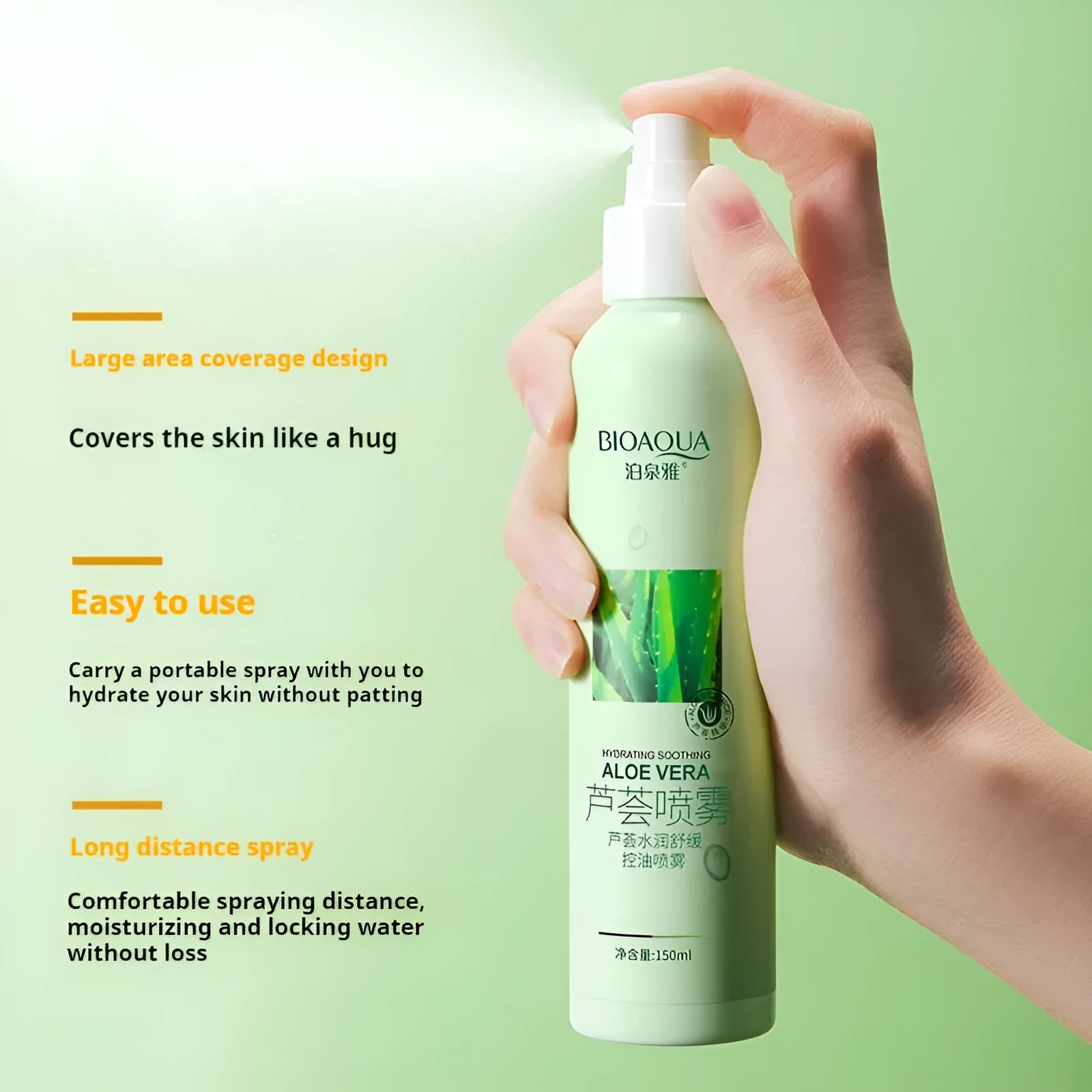 150ml moisturising toner spray bottle with fine mist applicator for facial hydration