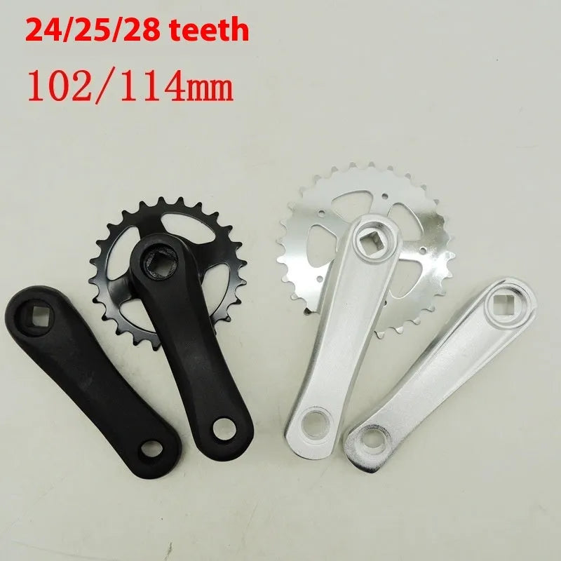 Aluminium alloy children's bicycle crankset with sprocket and crank arm for electric vehicle replacement