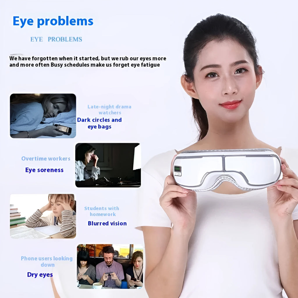 Smart Bluetooth eye massager with wireless design and air pressure massage