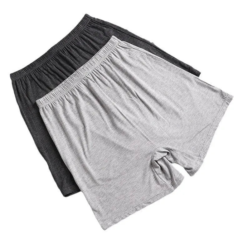 Solid colour men's modal boxer shorts on a white background, showing high-waist design