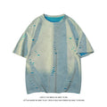 Men's grey cotton blend casual t-shirt in loose fit with short sleeves