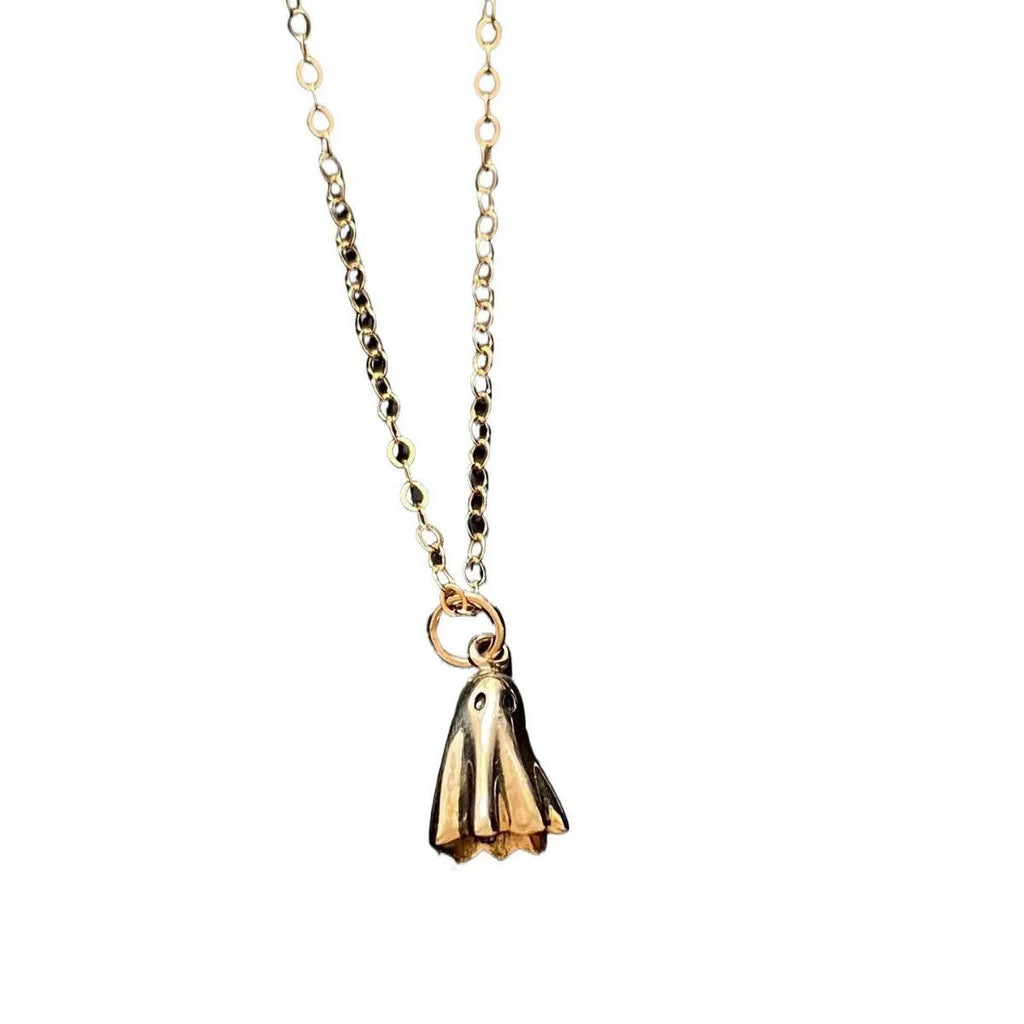 Ghost pendant fashion necklace with titanium steel pendant on a choice of stainless steel twisted chains.