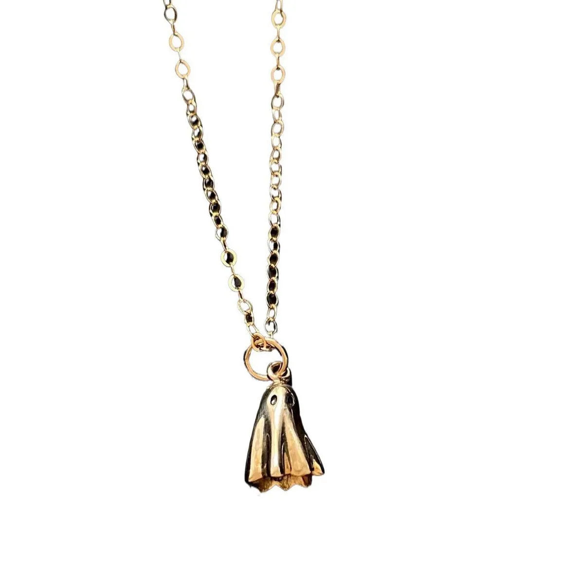 Ghost pendant fashion necklace with titanium steel pendant on a choice of stainless steel twisted chains.