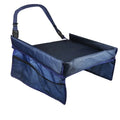 Vehicle-mounted waterproof children's toy table tray in polyester fibre with car seat attachment