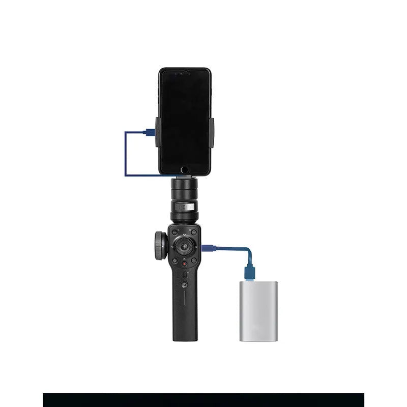 Black mobile phone shooting stabilizer handheld gimbal with ABS construction