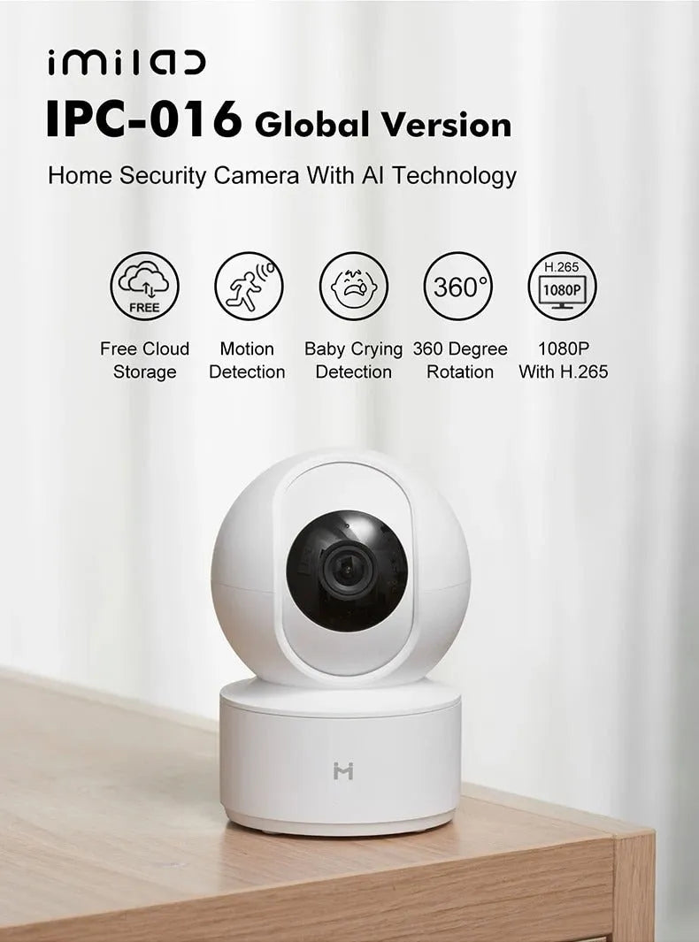White Xiaobai Smart Camera indoor security unit showing lens and compact design.