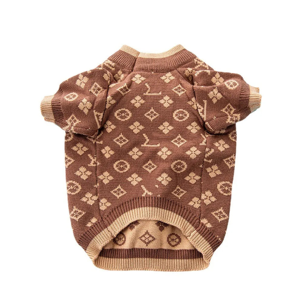 Thick wool dog sweater for autumn and winter in monochrome and two-tone colours.