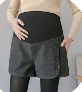 Wool stomach lift shorts for women in grey high waist tummy control shaping support