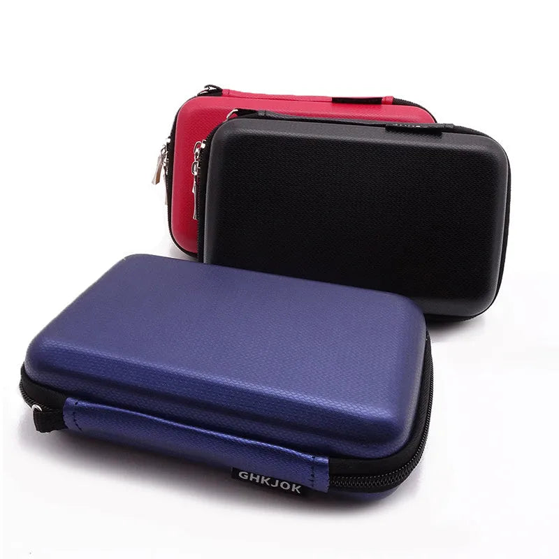 EVA hard drive carrying bag for 2.5-inch drives in black with zipper and mesh pocket