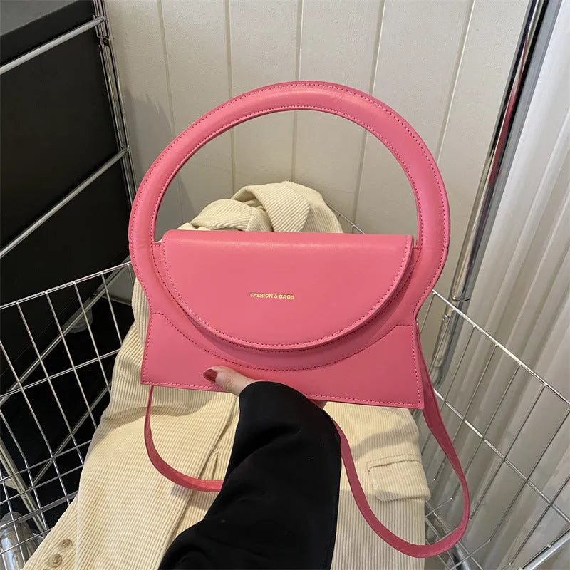 PU leather messenger bag with sandwich pocket design and stitching detail