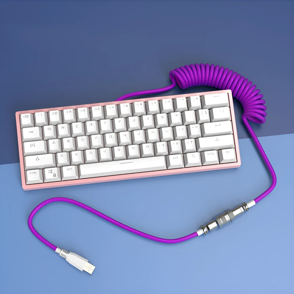Type-C detachable mechanical keyboard navigation cable in multiple colours with USB connector