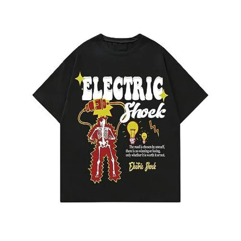 Men's printed short-sleeve sports t-shirt in polyester, showing digital pattern design, available in multiple sizes.