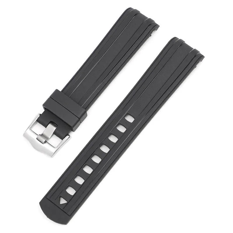 Original style watch strap with silver buckle shown in multiple colour options including Army Green, Sapphire Blue, and Black.