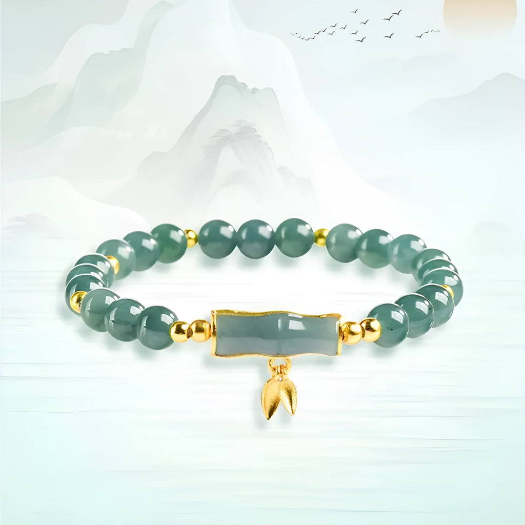 Women's S925 sterling silver bracelet with natural blue water jade round beads