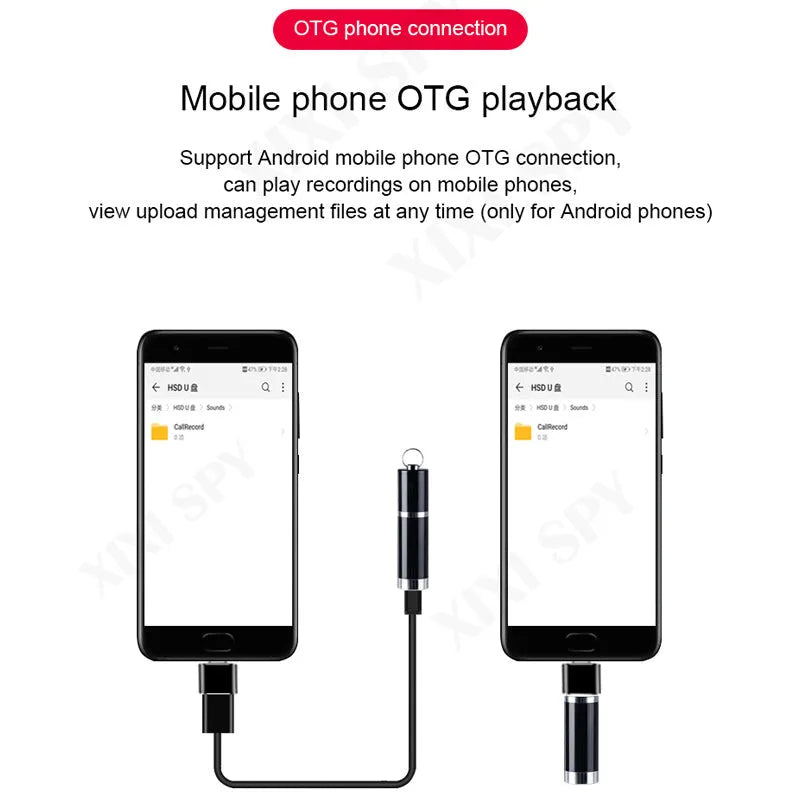 Black Amoi metal voice recorder device with headset accessories