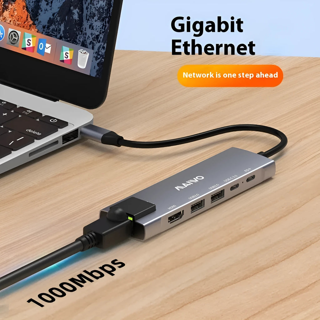 Aluminium Steam Deck docking station with HDMI, Ethernet, and USB ports on a 15cm cable.
