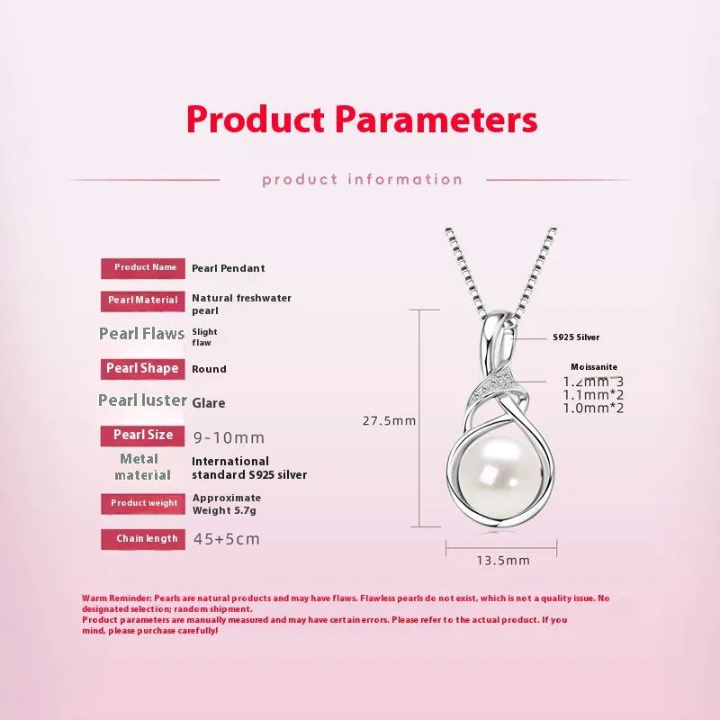 925 silver pearl pendant necklace with electroplated gold finish, geometric mother pearl pendant, O-ring chain
