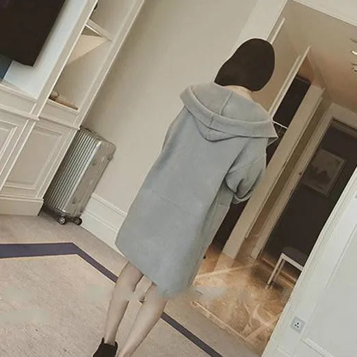 Plus size women's cotton thin coat with lace detailing in grey, pink or black