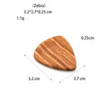 Wooden guitar pick box storage container made from Sapele wood with a brown finish