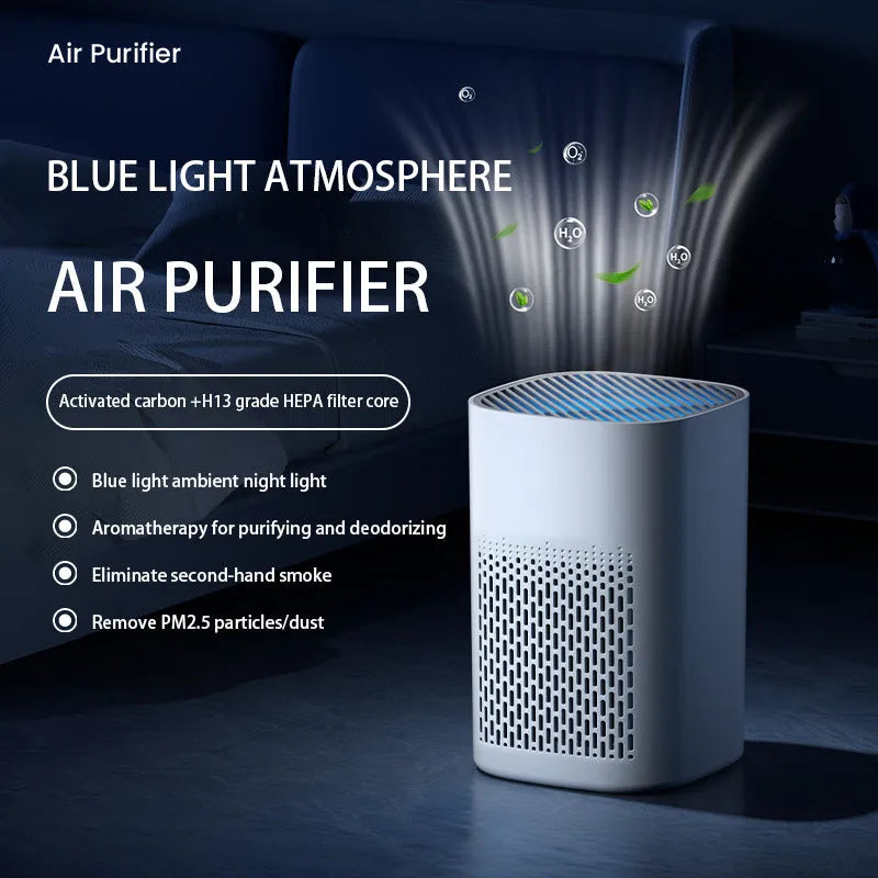 Simple style desktop air purifier with USB power cable for small room purification