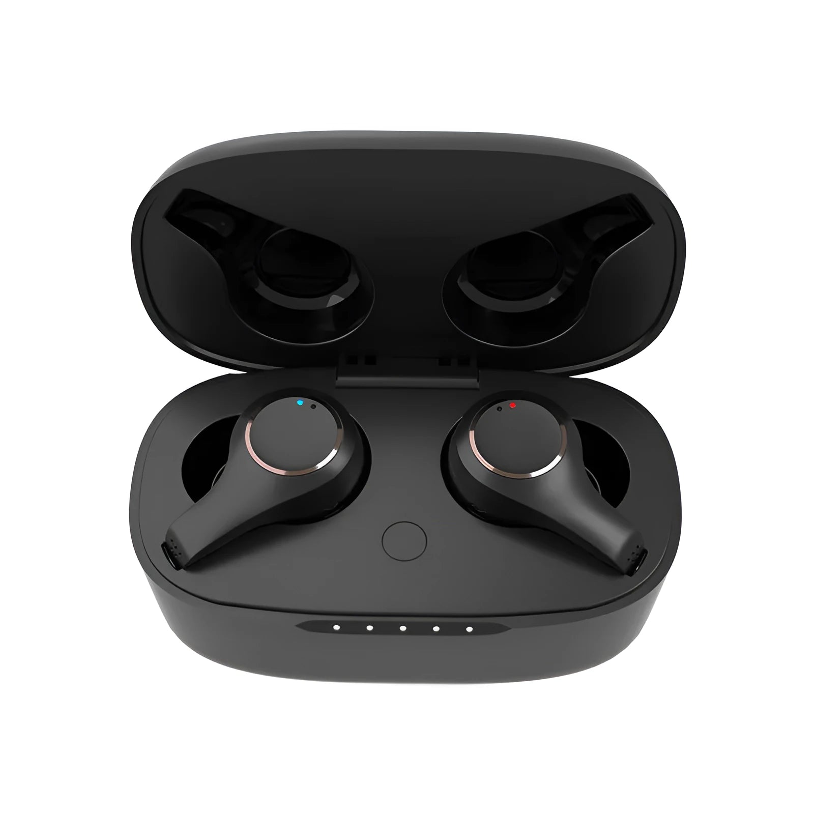 Black and white ANC active noise cancelling Bluetooth headphones with earplug design