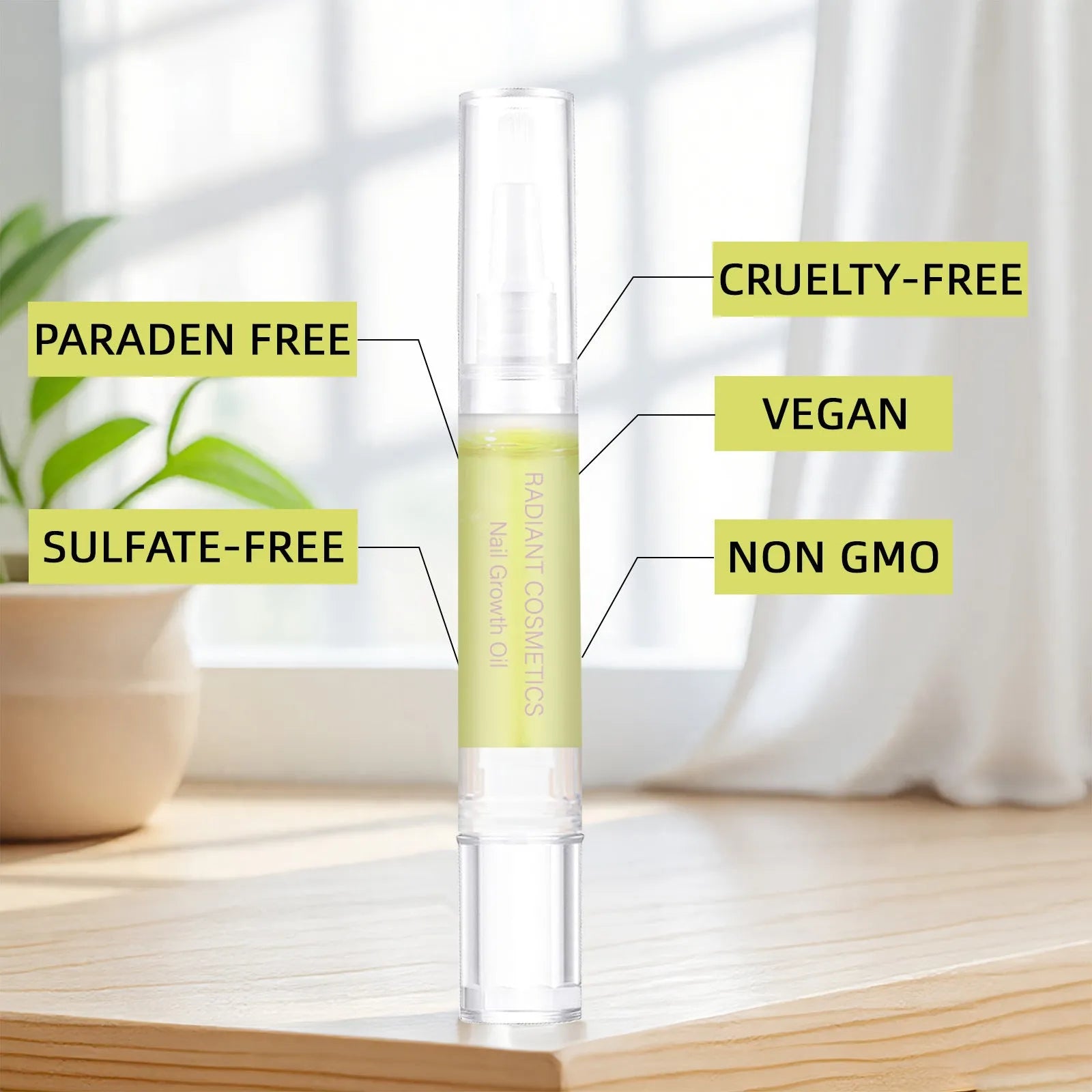 3ml nail growth oil bottle with applicator for wash-free nail care treatment
