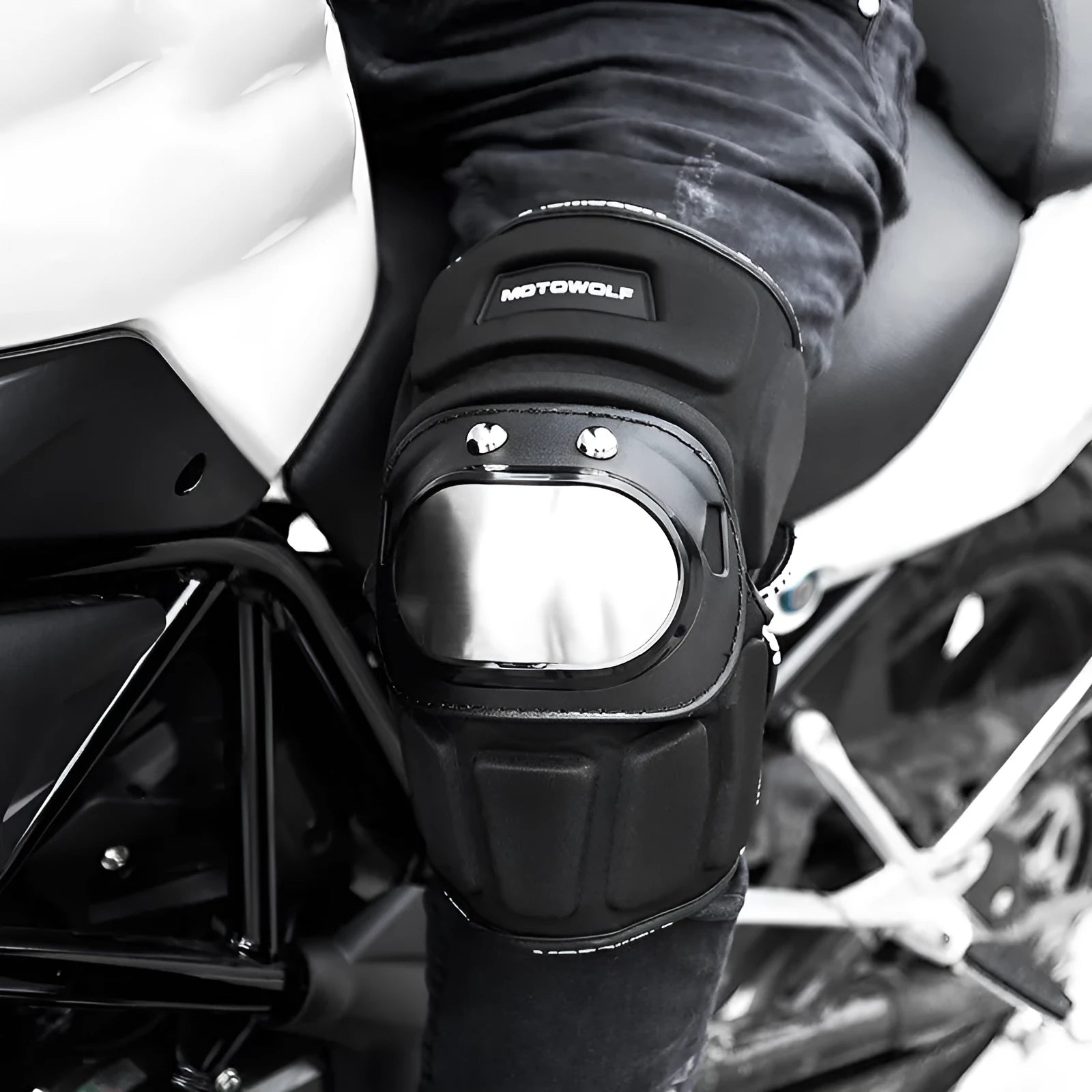Off-road motorcycle stainless steel knee pads and elbow pads set black one size
