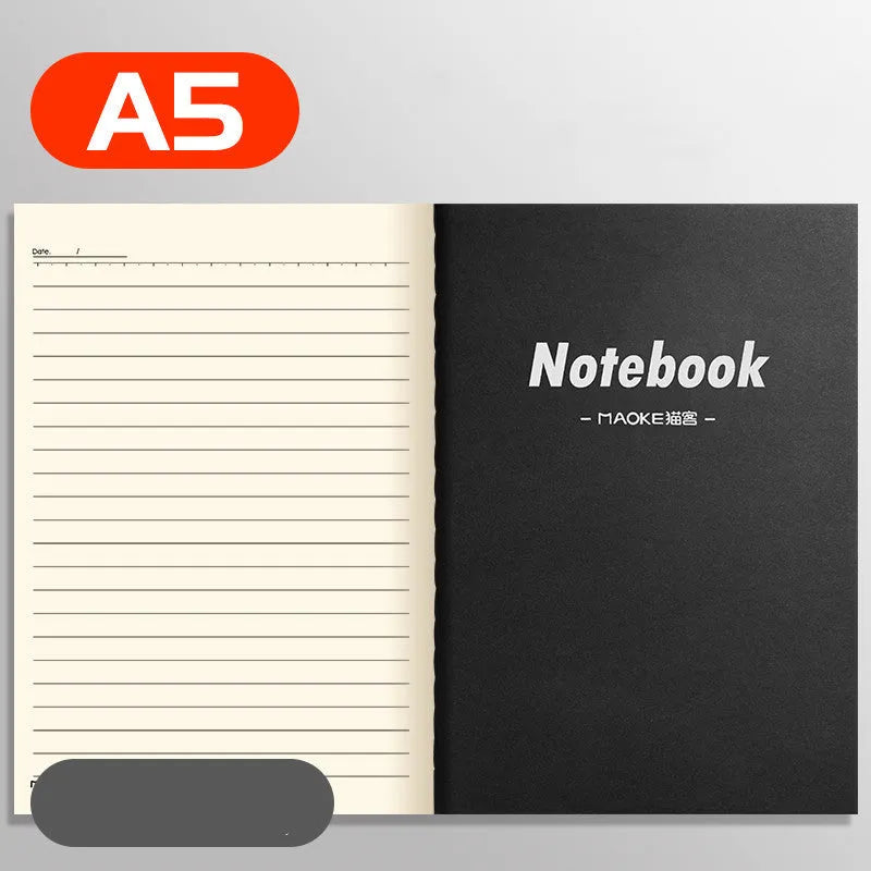 Ten soft cover thread-bound notebooks in A5 and B5 sizes with various designs