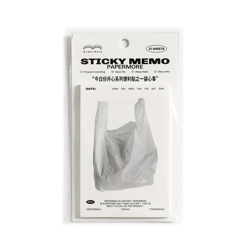 Happy Series message sticky notes pad in one of four colours, 120x80mm size, 30 pages of writing paper.