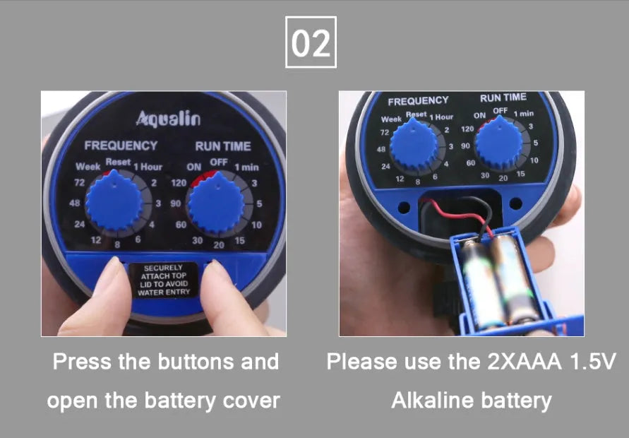 Automatic watering timer device with ball valve for garden faucet connection
