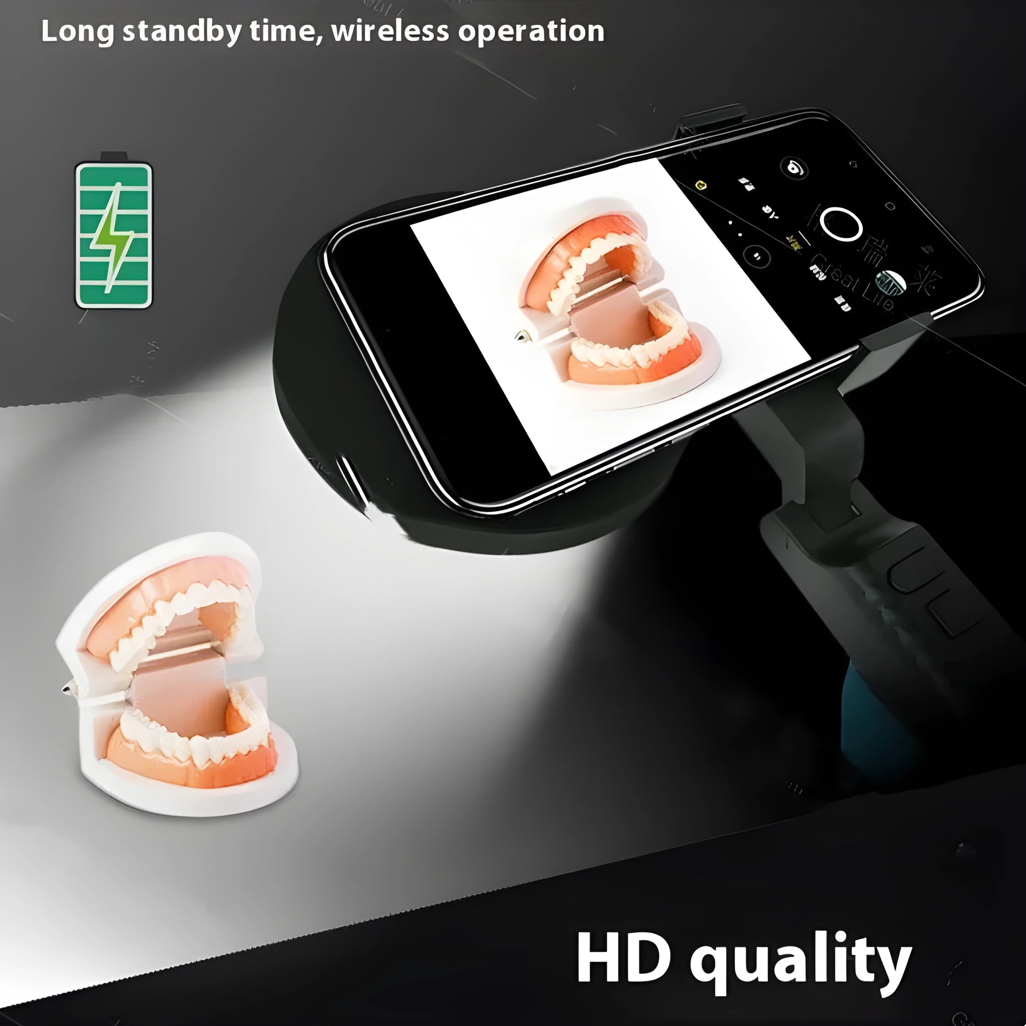 Black portable handheld LED fill light for photography and video measuring 14.5 x 25.8 x 4.7 cm