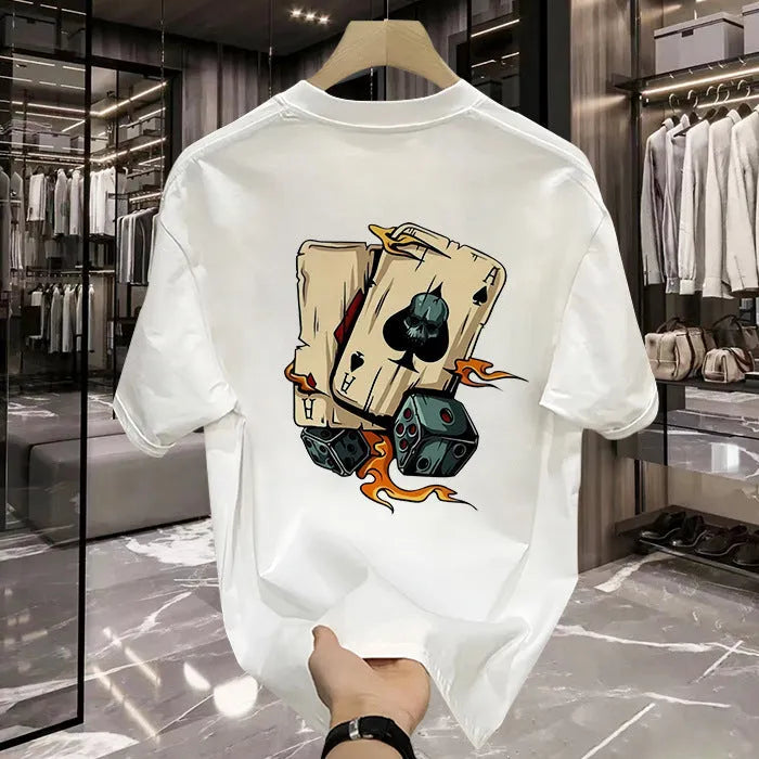 Men's heavy cotton short-sleeved t-shirt in black or white available in sizes S to 5XL