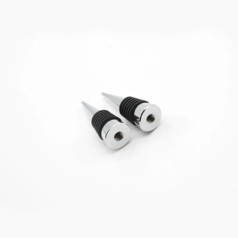 Silver zinc alloy threaded wine stopper with silicone seal for M8/M10 bottle openings