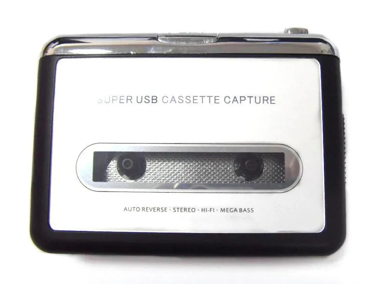 Cassette to MP3 converter unit with USB cable for digitising audio tapes to digital files