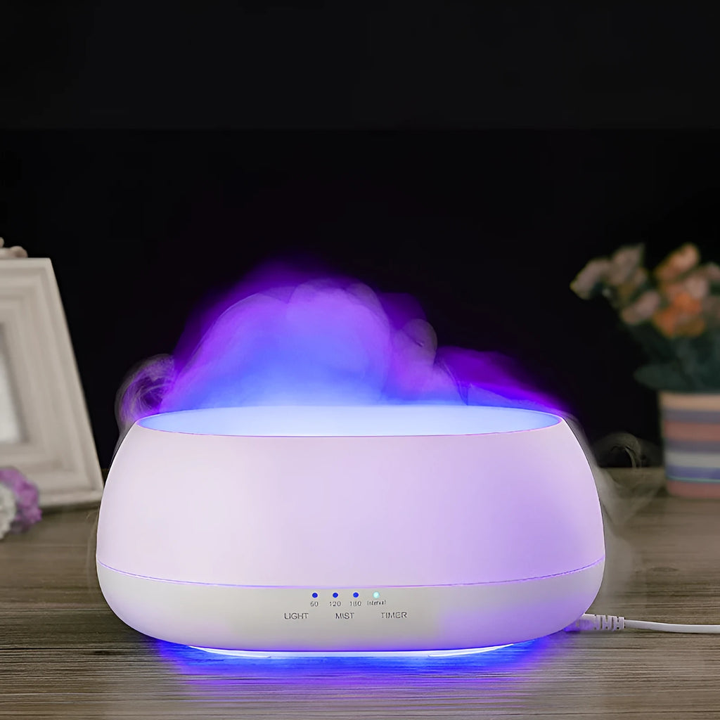 HOMEFISH white 500ml ultrasonic aroma diffuser with colourful LED light and IR remote control
