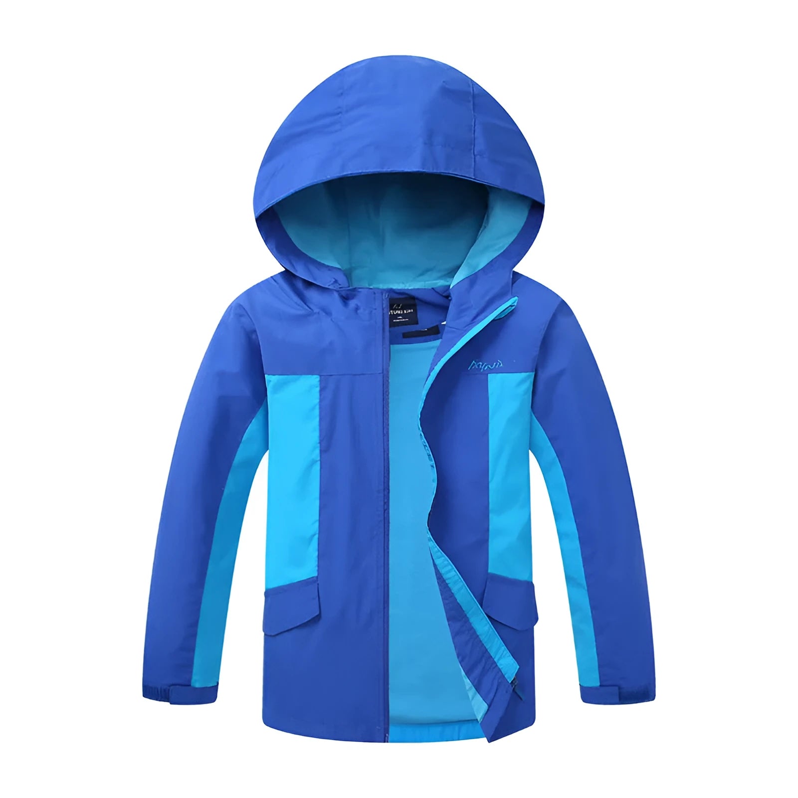 Blue thin autumn jacket for boys with long sleeves and zipper closure