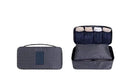 Travel underwear organizer 28x14x14.5cm in leopard print, showing multiple compartments and zipped closure.