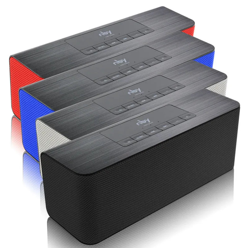 NBY5540 wireless Bluetooth speaker in silver grey with dual speakers and hands-free microphone