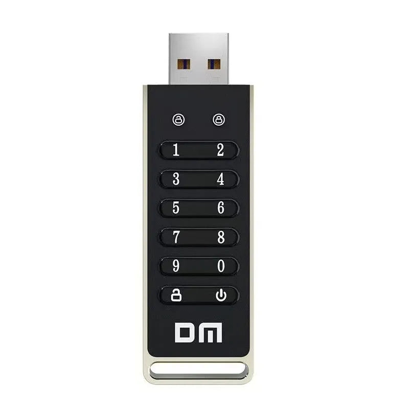 Metal-shell encrypted USB flash drive with fingerprint security and password protection features