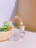 Glass bottle car perfume pendant in cylinder, diamond, flat drum, and square styles with 8ml or 6ml capacity