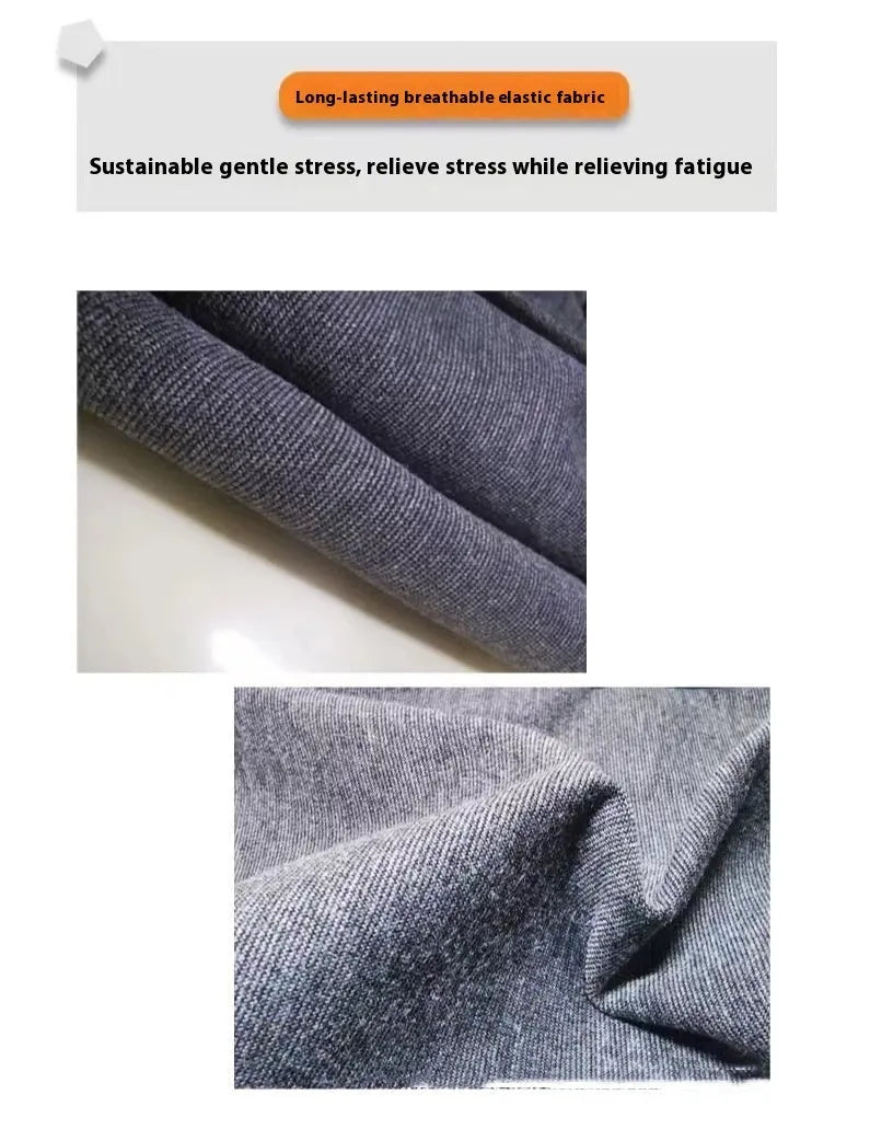 Heather grey dog anxiety jacket warm vest on a dog, showing soft fabric and snug fit.