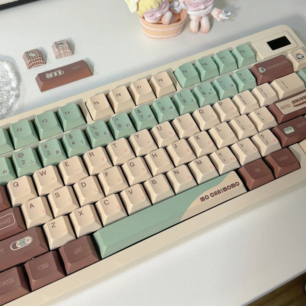 Craft Key Matcha Theme mechanical keyboard keycaps set with five-sided sublimation printing