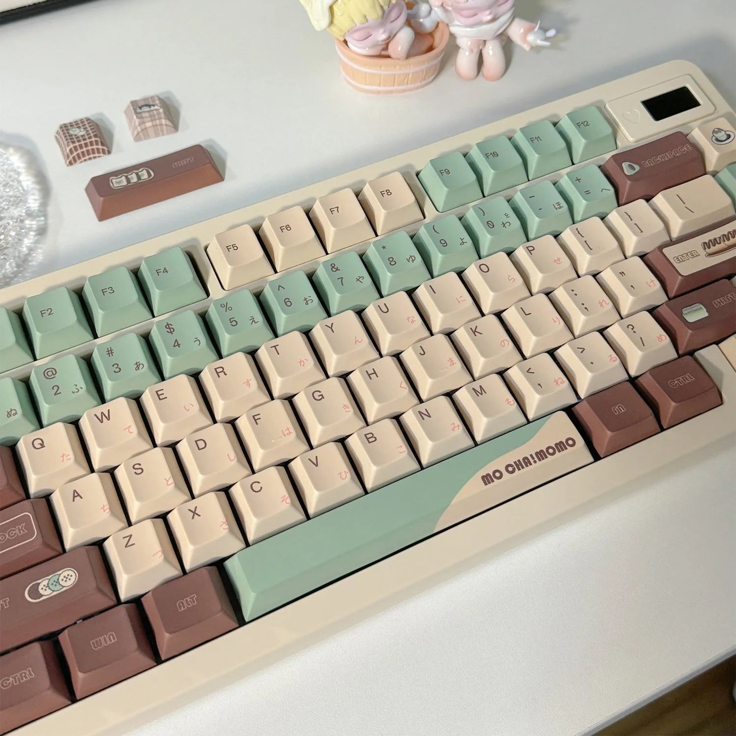 Craft Key Matcha Theme mechanical keyboard keycaps set with five-sided sublimation printing