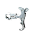 Zinc alloy archery release aid showing metallic finish and two-axis harpoon clip mechanism